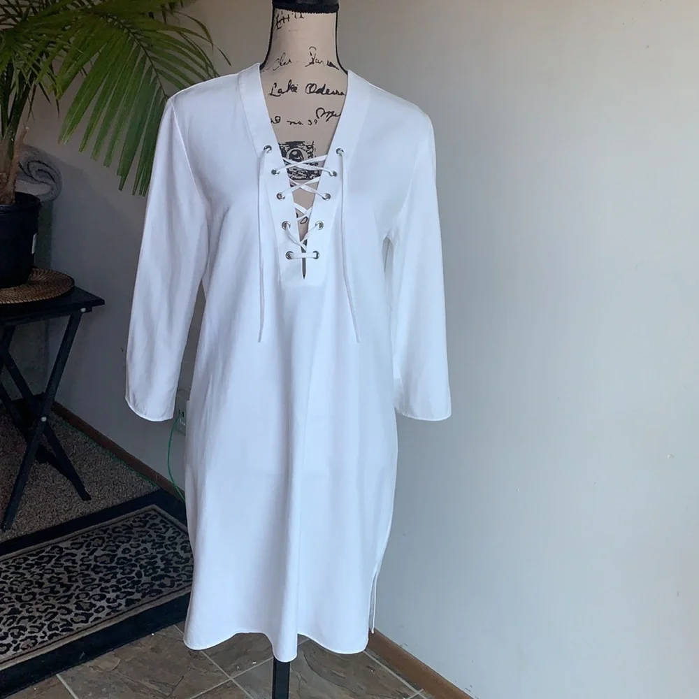 & Other Stories Dress Mini Lace Up White 10